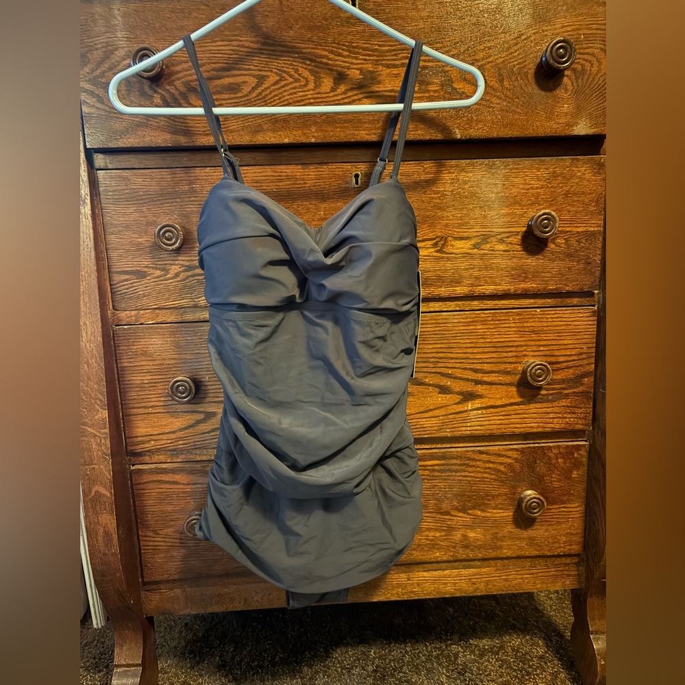 NWT Shore shapes gray slimming one piece swimsuit size 10